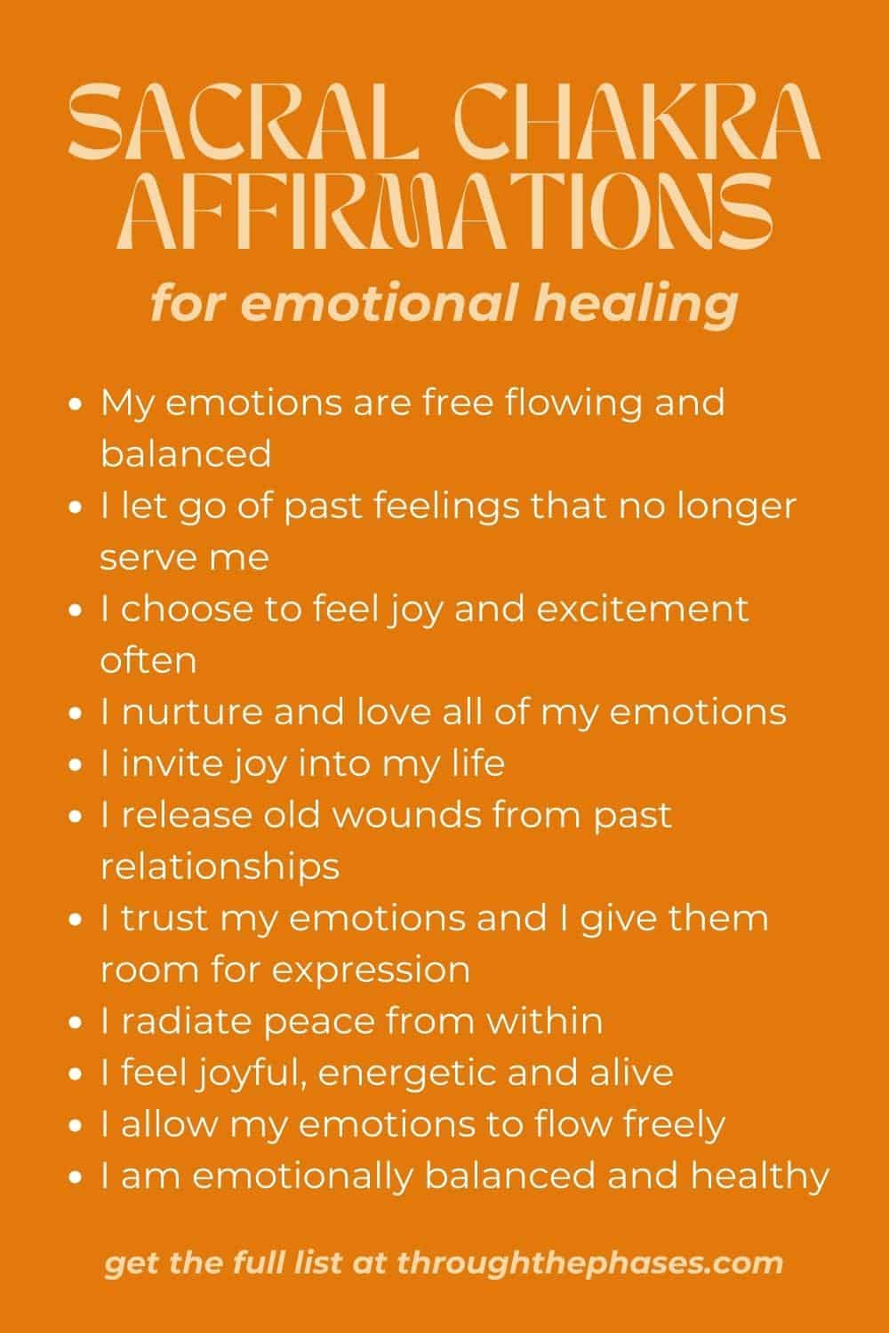 sacral chakra affirmations for emotional healing