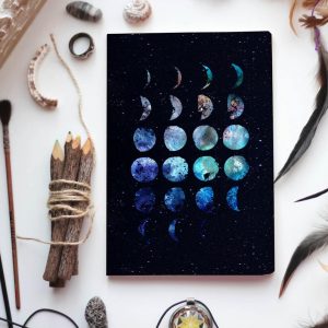 Lunar Cycle Journal, witchy journal, bullet journal, moon phase journal, moon cycle, moon diary, moon bullet journal, writing journal