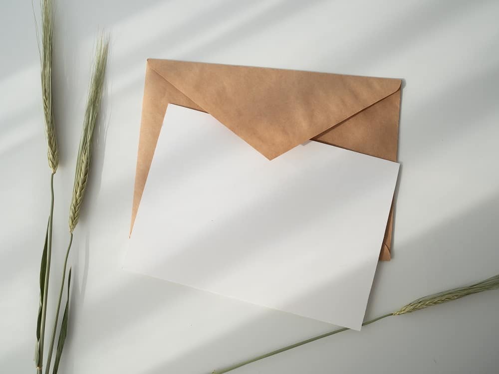 blank page in envelope