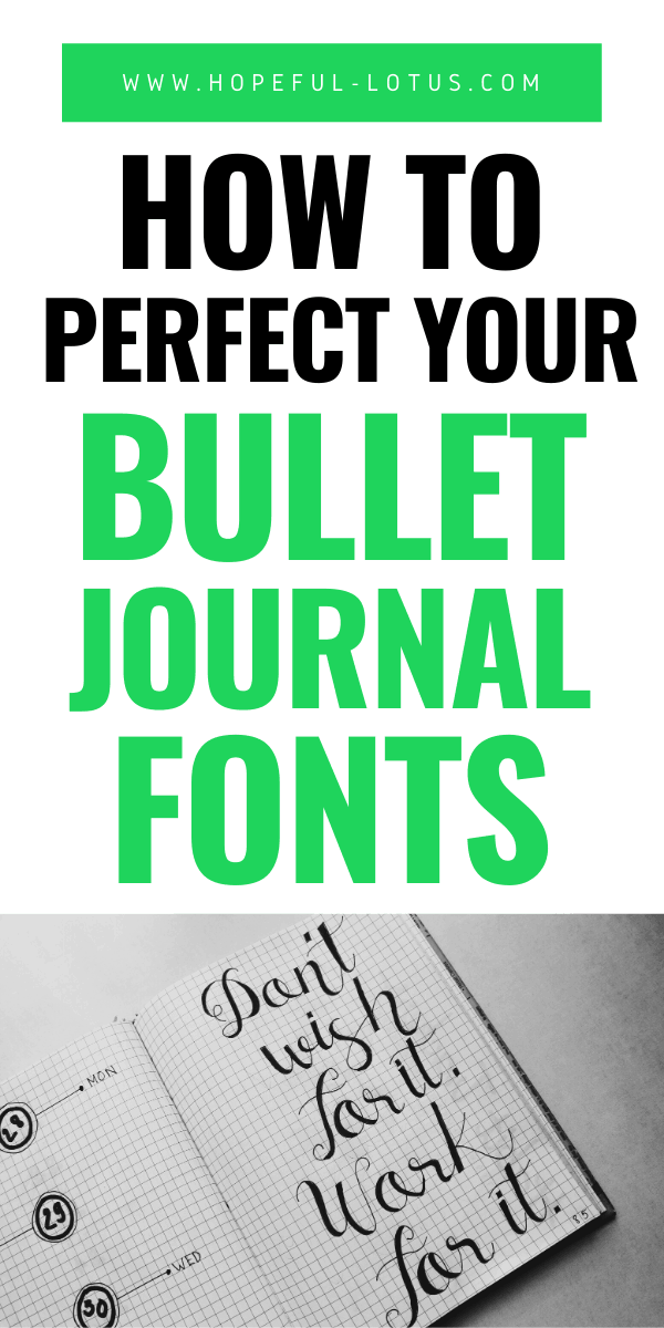 how to perfect your bullet journal fonts