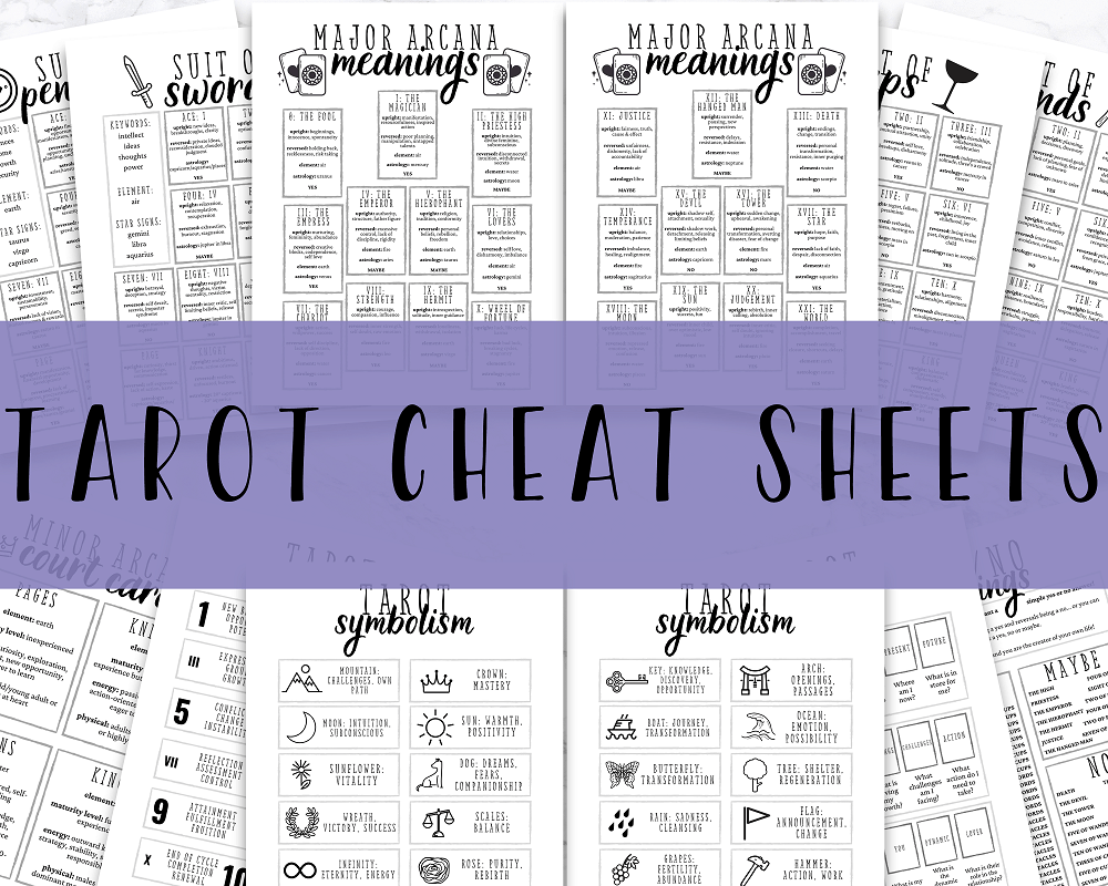 tarot cheat sheets