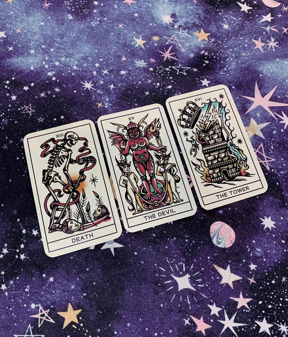 negative tarot cards negative tarot cards - death, the devil and the tower