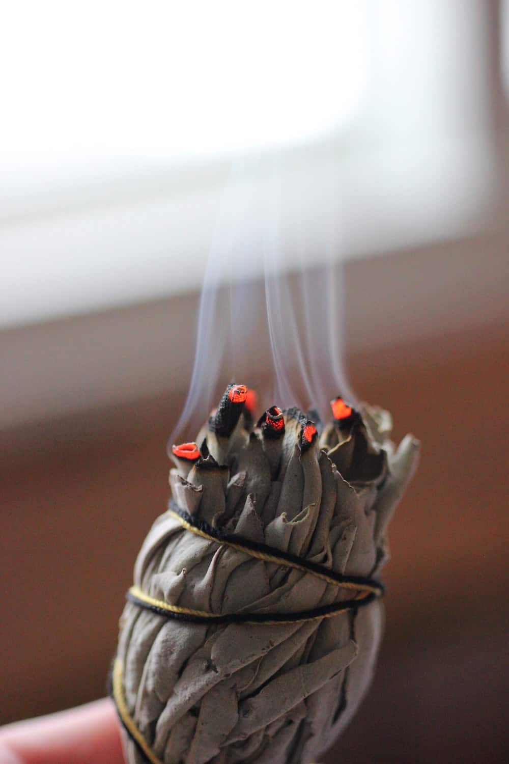 full moon ritual cleansing burning sage