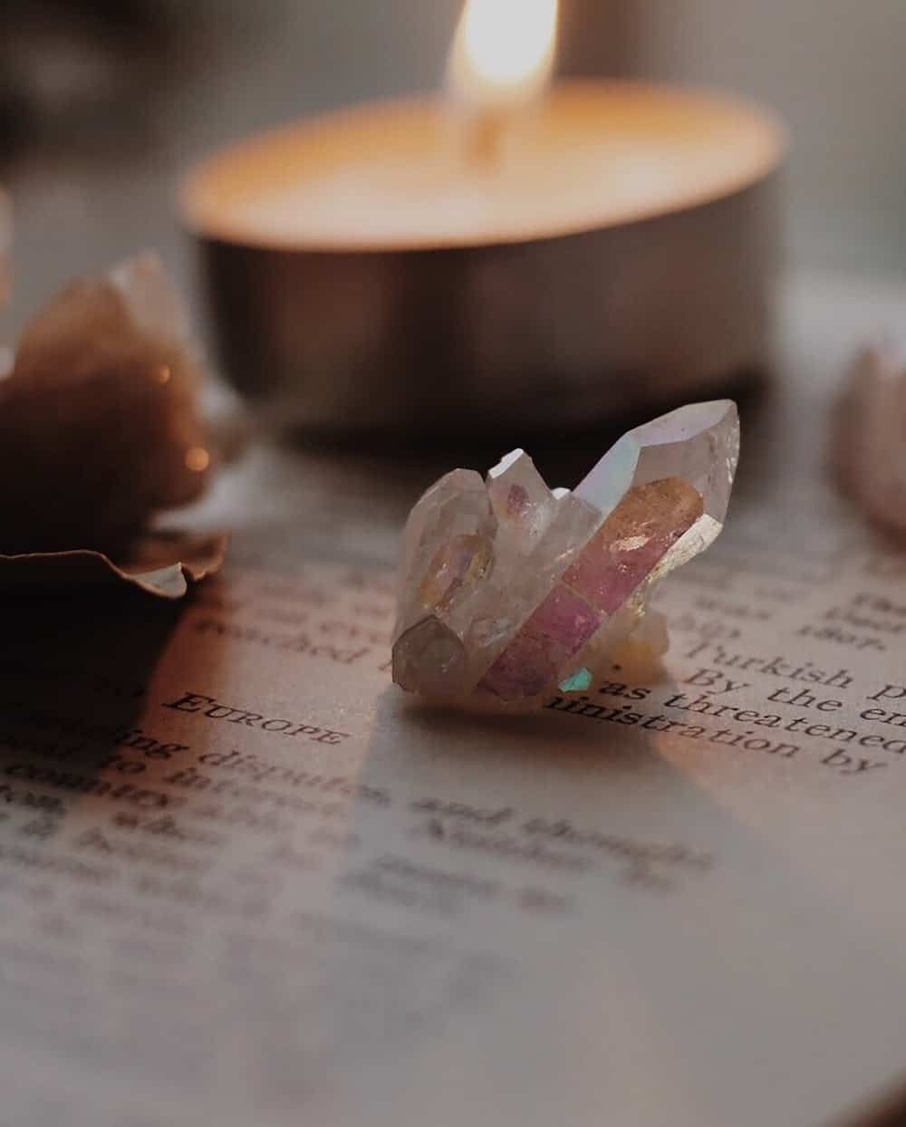 full moon ritual tools crystal and candle ritual tools