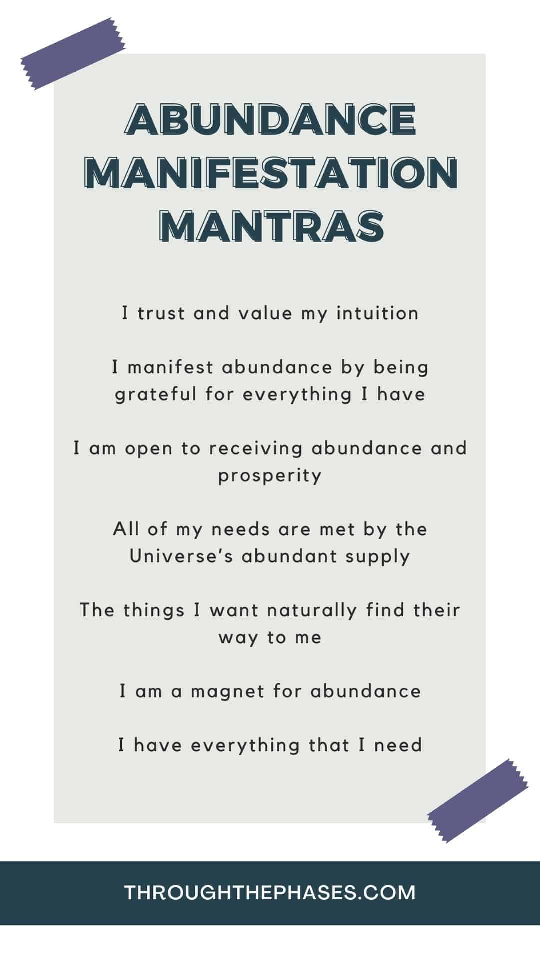 abundance manifestation mantras