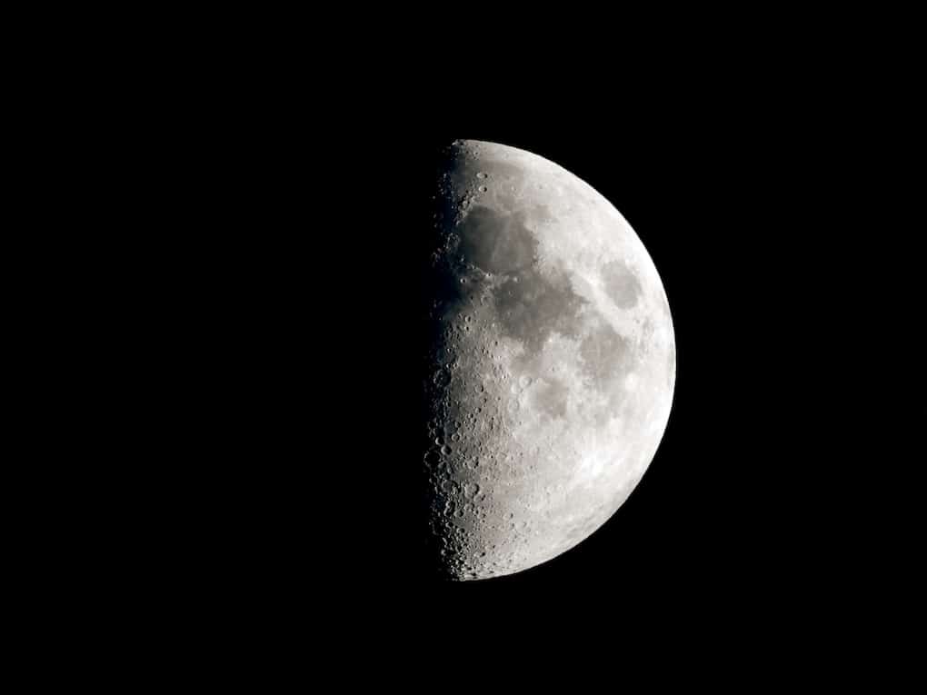A Guide to Moon Journaling for Sacred Self Care 18 first quarter moon telescopic image