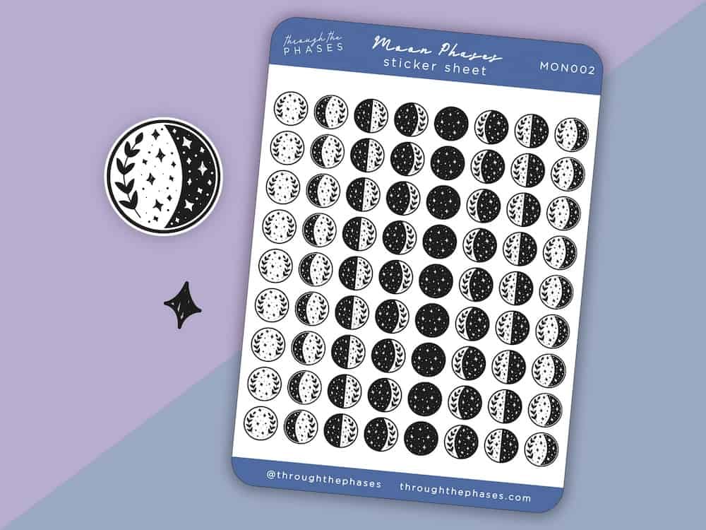 mini moon planner stickers