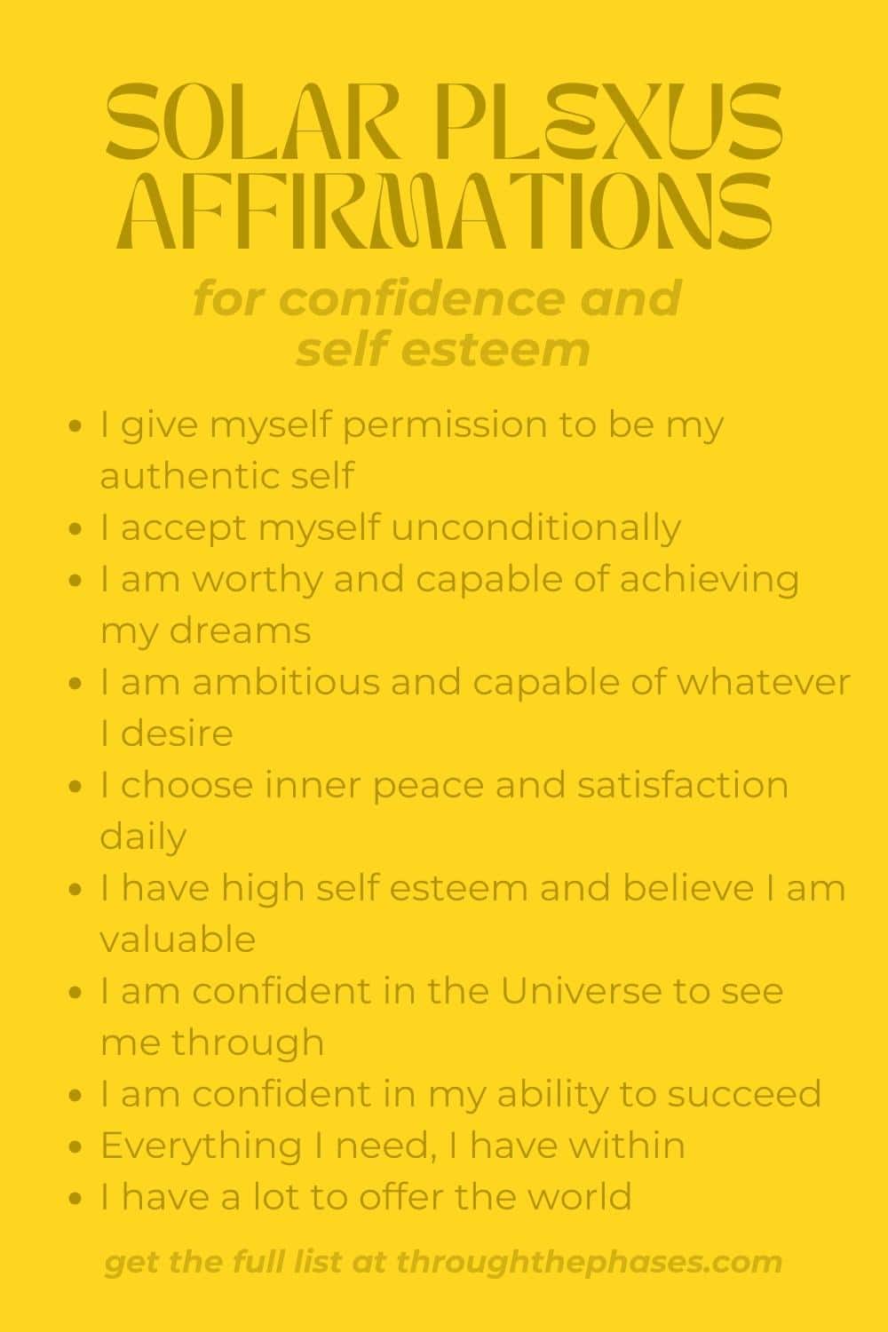 111 Powerful Solar Plexus Chakra Affirmations for Confidence 5 solar plexus affirmations for confidence and self esteem