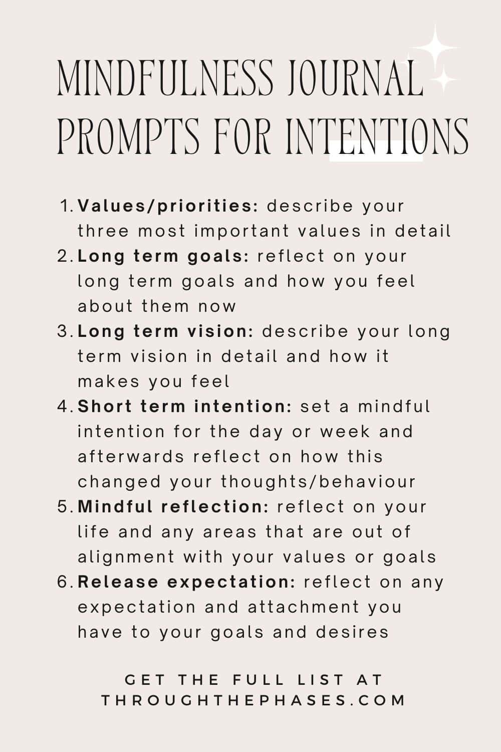 51 Powerful Mindfulness Journal Prompts for Self-Awareness 17 mindfulness journal prompts for intentions
