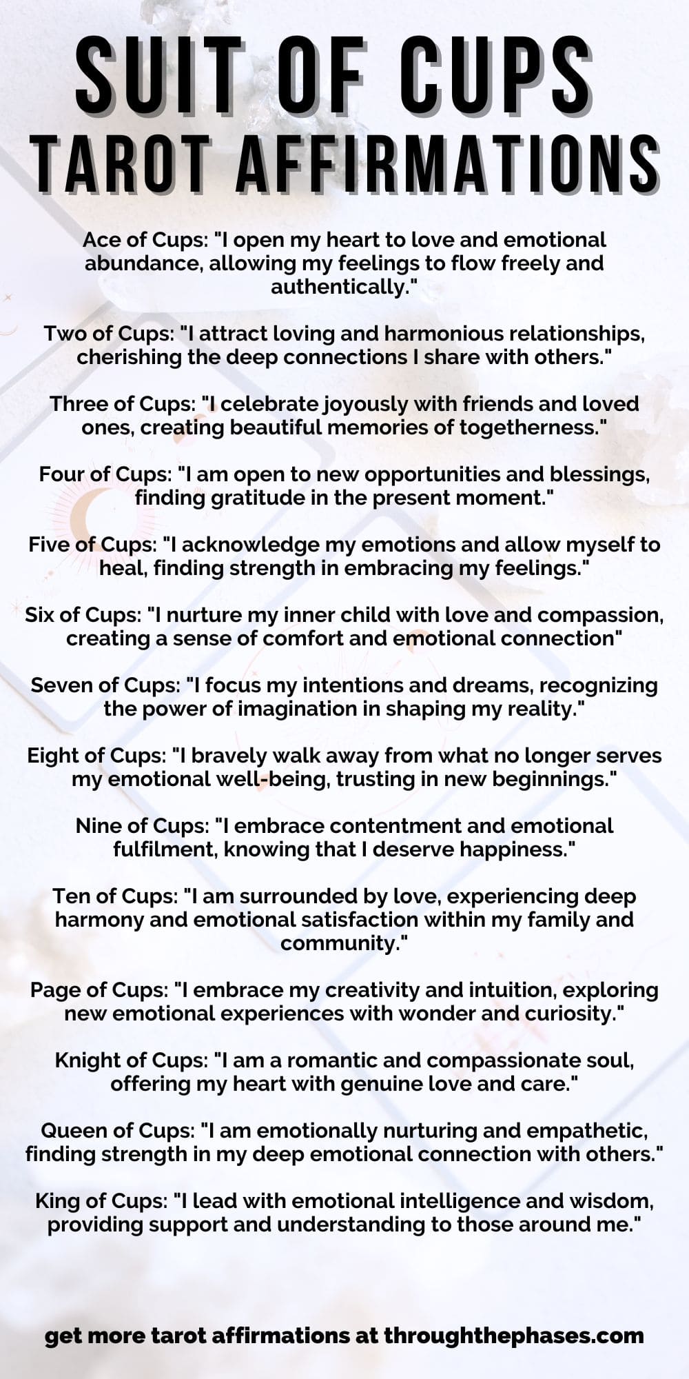 suit of cups tarot affirmations list