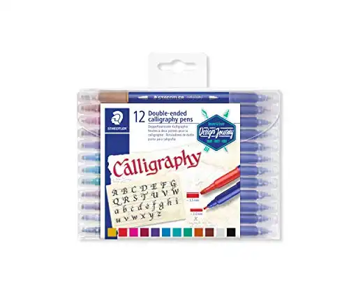 Staedtler Double-Ended Calligraphy Pen Pack of 12 Assorted Colours