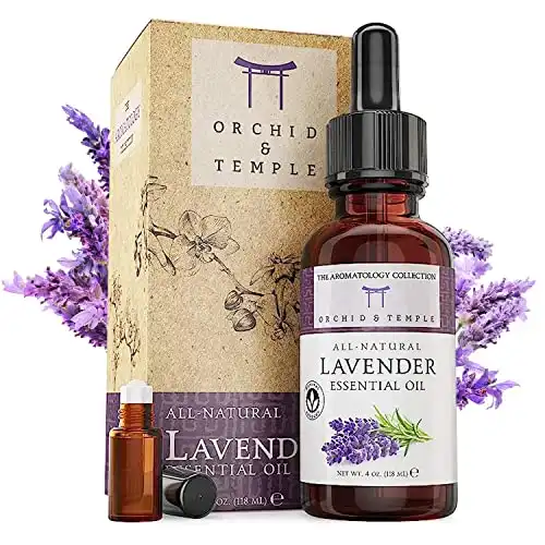 Orchid & Temple Lavender Oil Essential Oil - Essential Oils for Diffusers for Home - Lavender Essential Oil for Skin, Headache Relief, Aromatherapy & Relaxation w/Travel Sized Roll On - Large ...