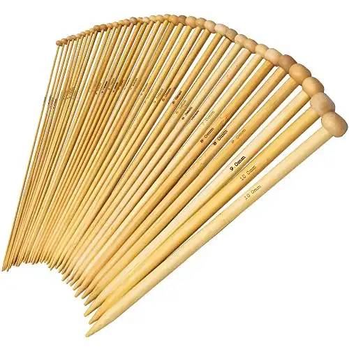 36PCS Bamboo Knitting Needles Set