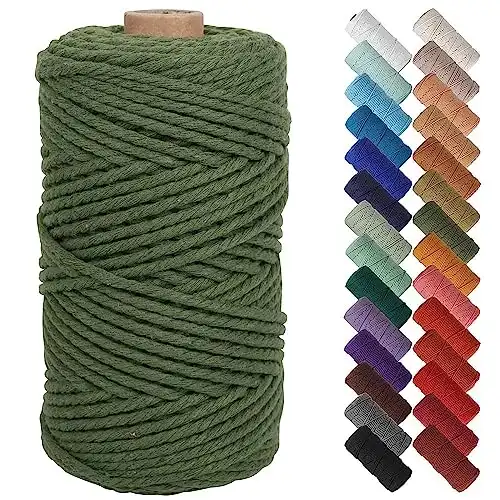 NOANTA Olive Green Macrame Cord 3mm x 109yards, Colored Macrame Rope