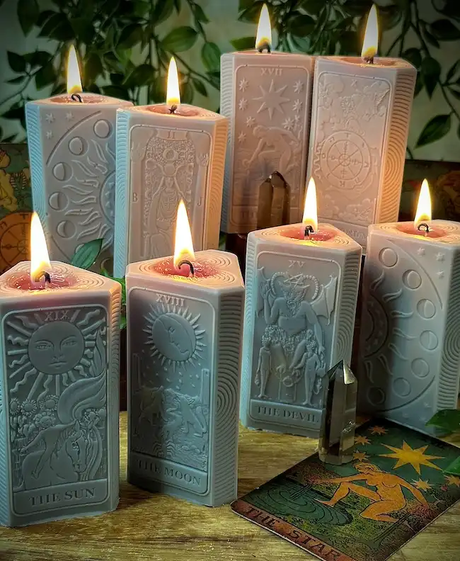 Tarot Card Pillar Candle