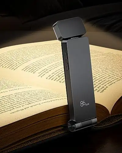 86lux Reading Light, Rechargeable Book Light for Reading in Bed