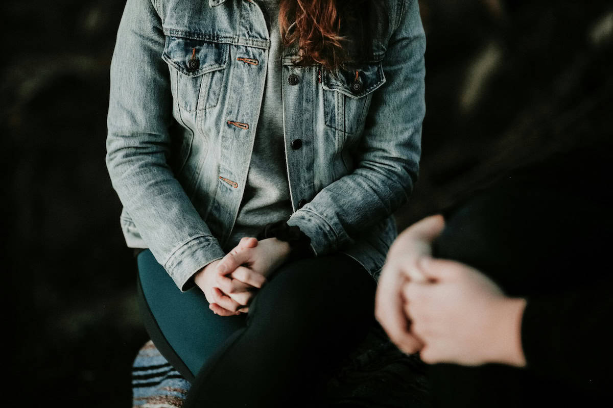 close up of woman in therapy session