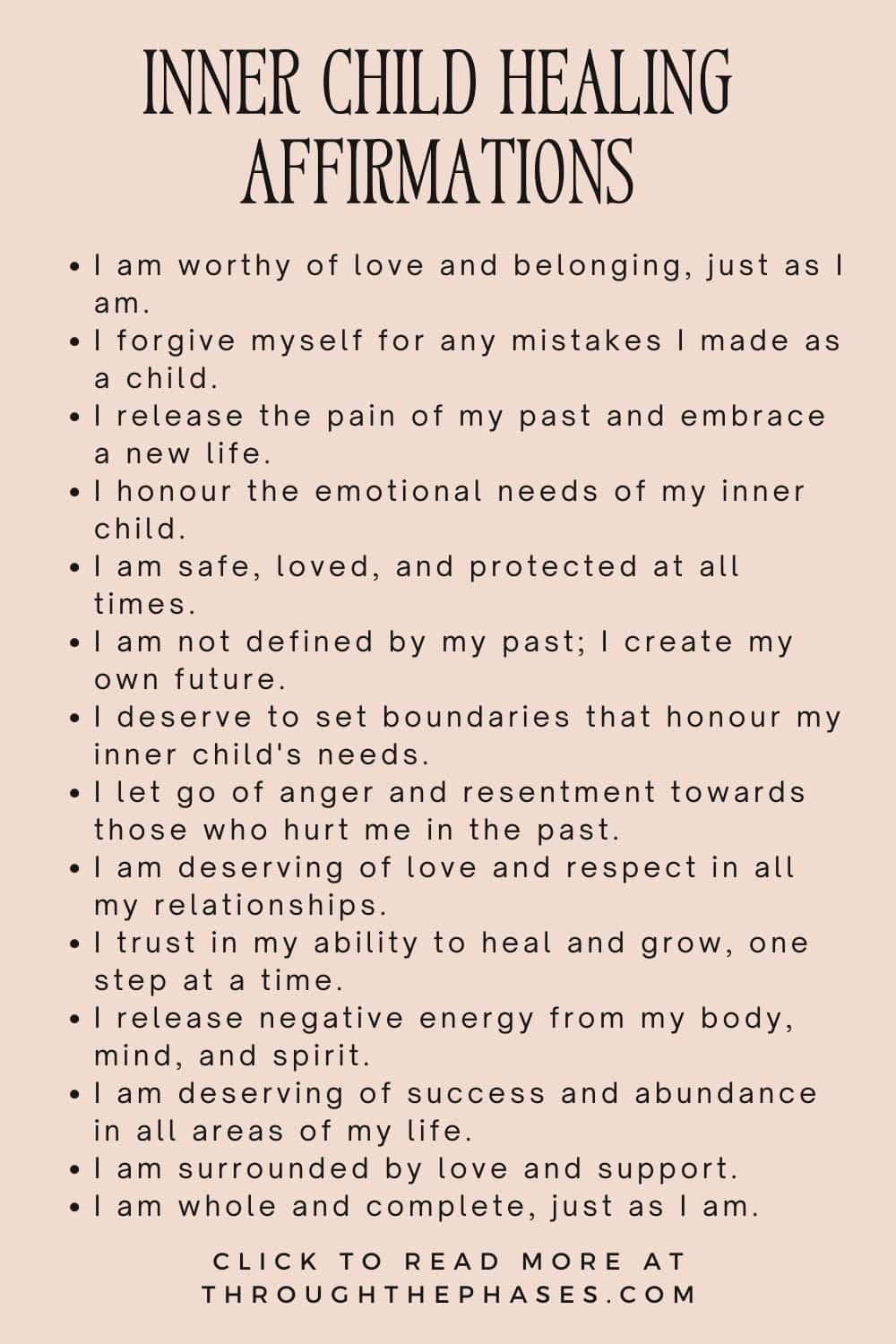 inner child healing affirmations
